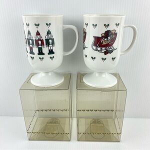 Pedestal Christmas Mug Set Carlton Cards Olde Fashioned Christmas Vintage